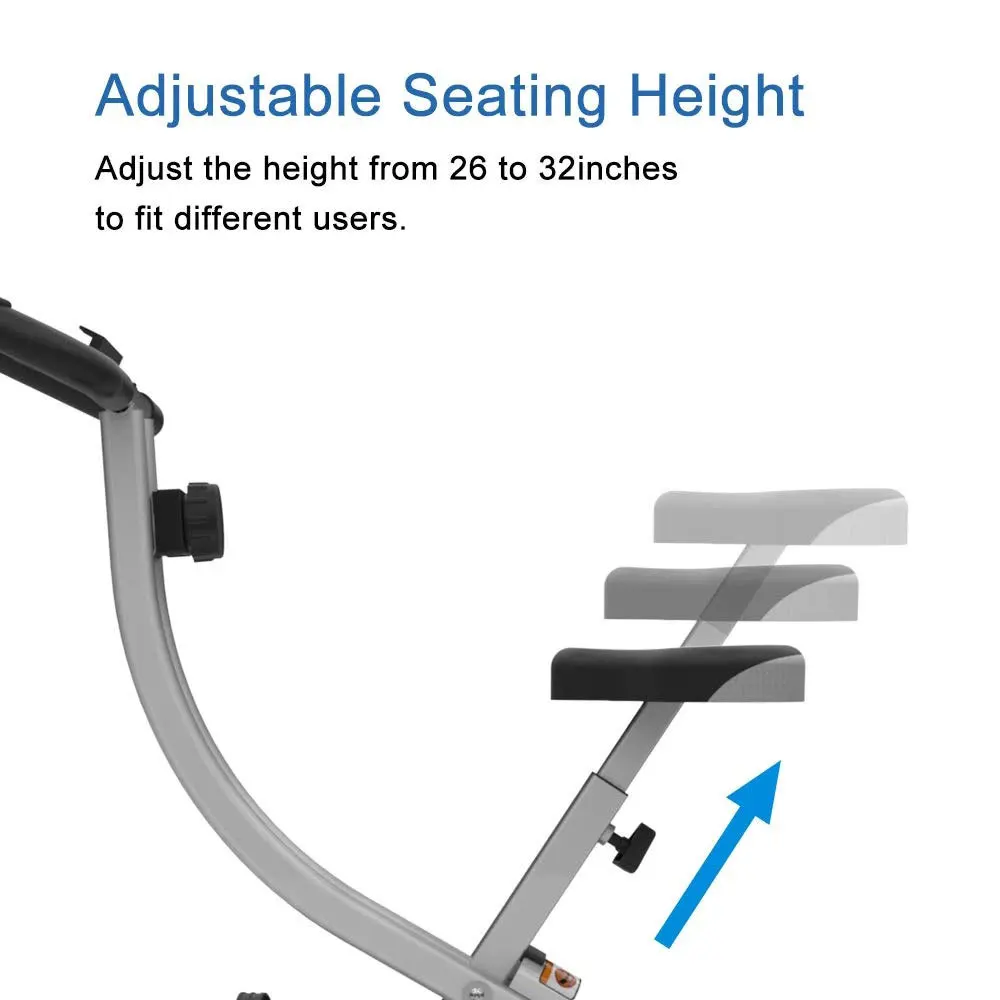 دراجة تمرين صامتة قابلة للطي بالتحكم المغناطيسي - معدات اللياقة البدنية الهوائية الداخلية لمجلسات التمارين المنزلية #4