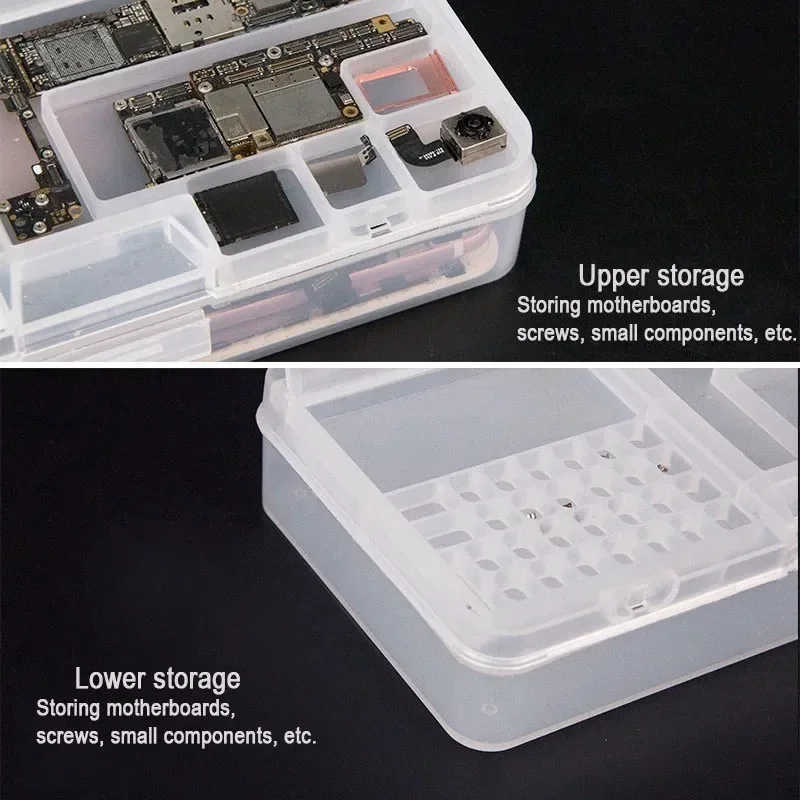SUNSHINE SS-001A Multi-function Plastic Storage Box  for Mobile Phone Repair Motherboard IC Repair Parts Collector