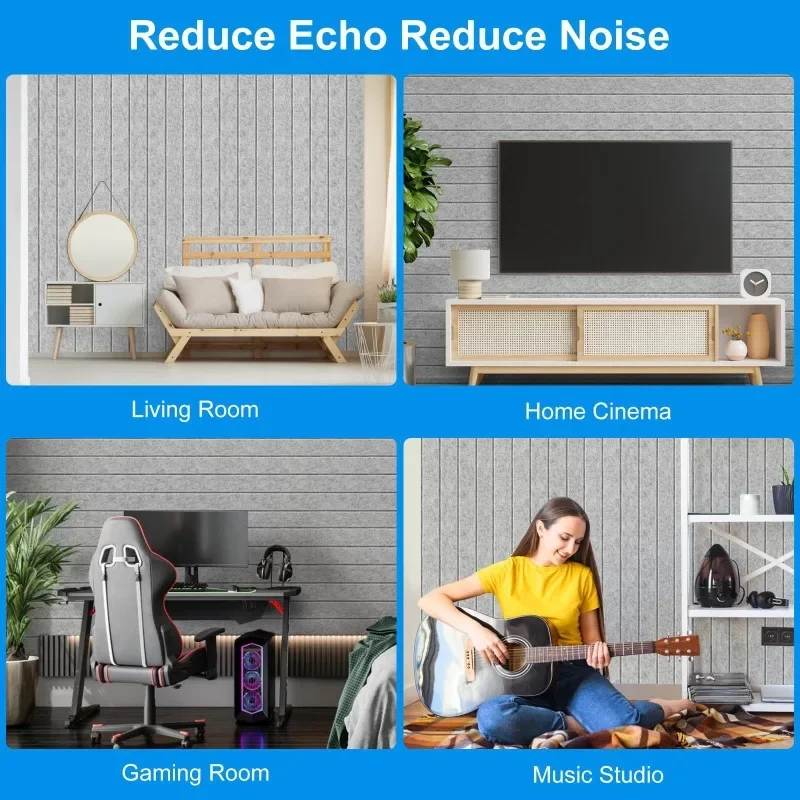 Self-adhesive Sound Insulation Board Strip Felt Panel Studio Background Decoration Sound-absorbing Noise-reducing Wall Stickers