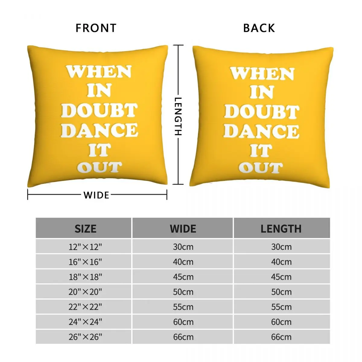 When In Doubt Dance It Out Square Pillowcase Polyester Linen Velvet Creative Zip Decor Sofa Seater Cushion Cover