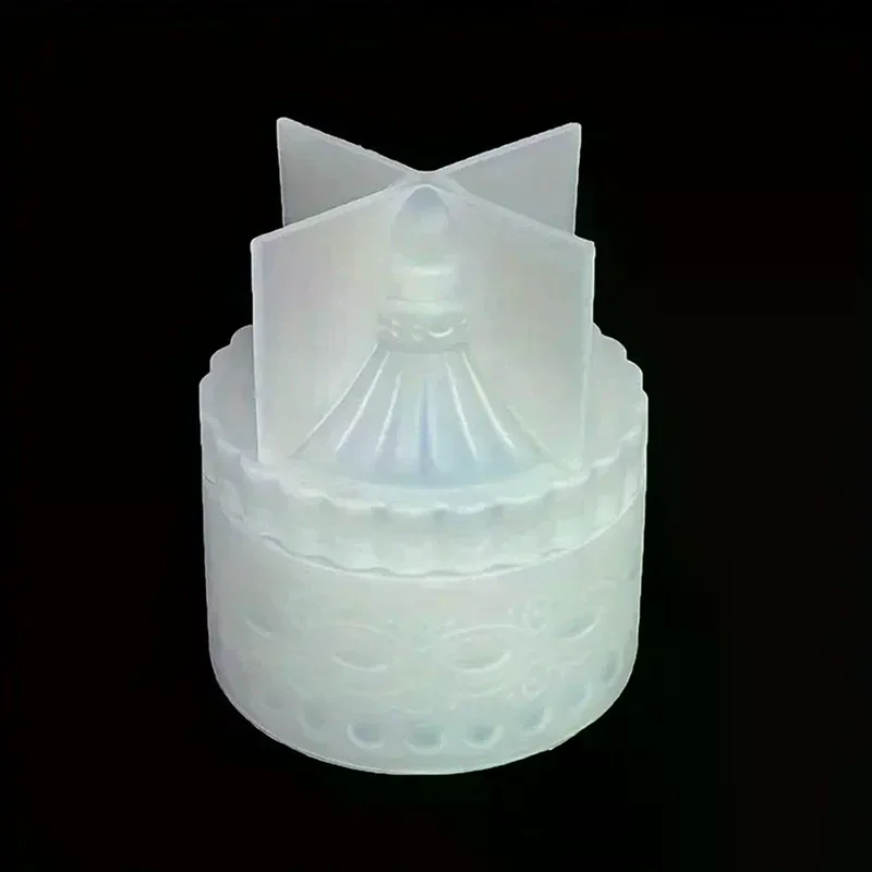 1set Striped Candle Jar Silicone Mold - DIY Circular Stripe Storage Jewelry Box For Clay, Epoxy Resin, Plaster, Concrete view 4