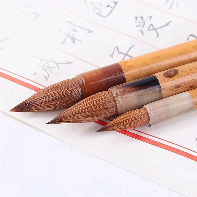 Mixed Hair Chinese Calligraphy Brush Set Lanting Xu Running Script Brush Small Regular Script Lingfei Scripture Copying Brush