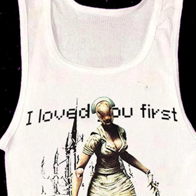Harajuku Aesthetic Women Clothes shirt Casual Y2K style Crop Tops T-shirt Short Sleevle Sleeveless Tees Gothic Streetwear 2000s