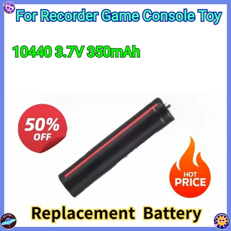 Новая сменная аккумуляторная батарея 3,7 В 350 мАч 10440 для игрушечной игровой консоли рекордера