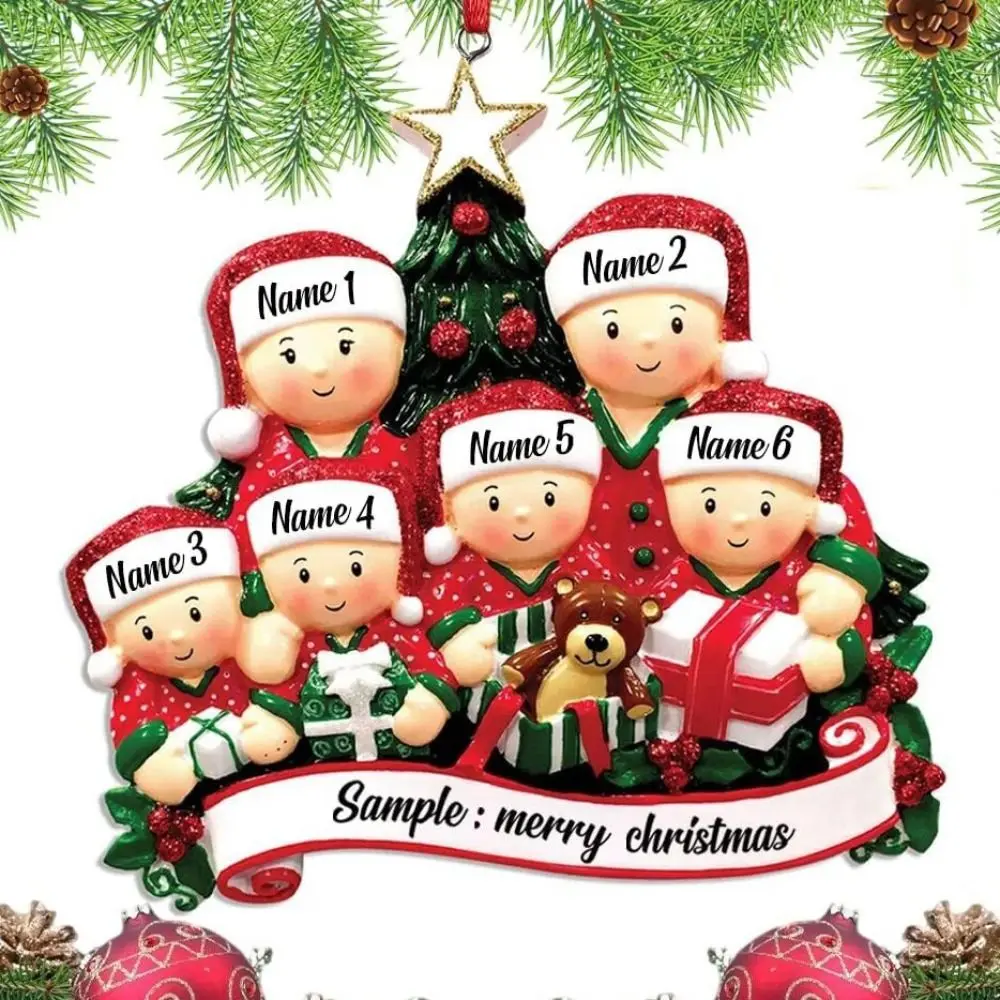 Ornamento natalizio per la famiglia 2D Fai da te Simpatico pupazzo di neve Ciondolo piatto Pupazzo di neve dipinto a mano Albero di Natale Ornamento appeso Capodanno