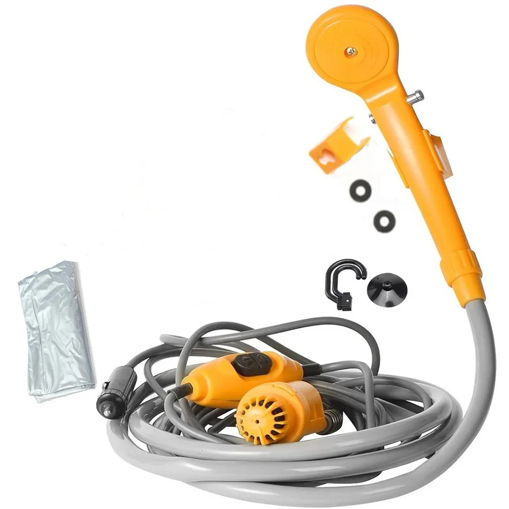 

Portable Camping Shower Hiking Travel 12V Car Cigarette Lighter Outdoor Bath Shower of Plant Watering Car Cleaning Pet Bath Pump