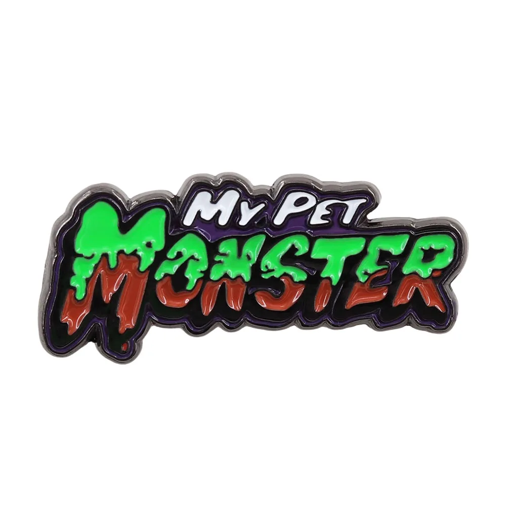 My Pet Monster-Logo Enamel Pin 80s Vintage TV Animation Peripheral Cute Cartoon Jewelry Fun Childhood Nostalgic Gift