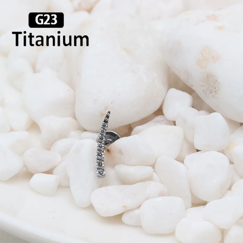 G23 Titanium Piercing Concise Style Lip Ring Internally Threaded Labret Lip Stud Ear Nose Cartilage Women's Earring Body Jewelry