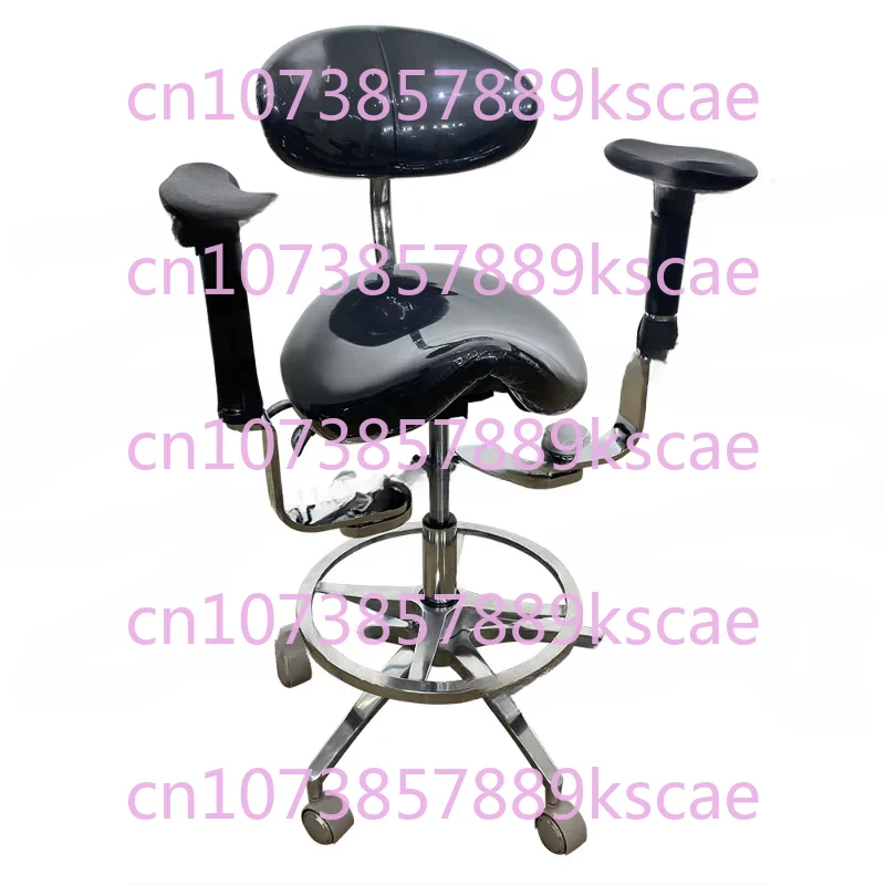 

Dental Equipment Ergonomic Saddle Chair with Adjustable Double Armrest Leg Rest Mute Wheel Back for Hospital and Clinic