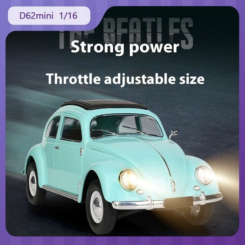 

D62mini 1/16 2.4g Rc Car Led High Beam Retro Drift Classic Cars Electric Remote Control Car Model Boy Toy Birthday Gift