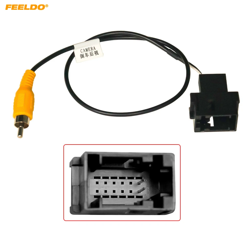 FEELDO Car Rear Reverse Camera Retention Cable Adapter For Ford Head Unit With 12pin Reverse Camera Interface #HQ4269