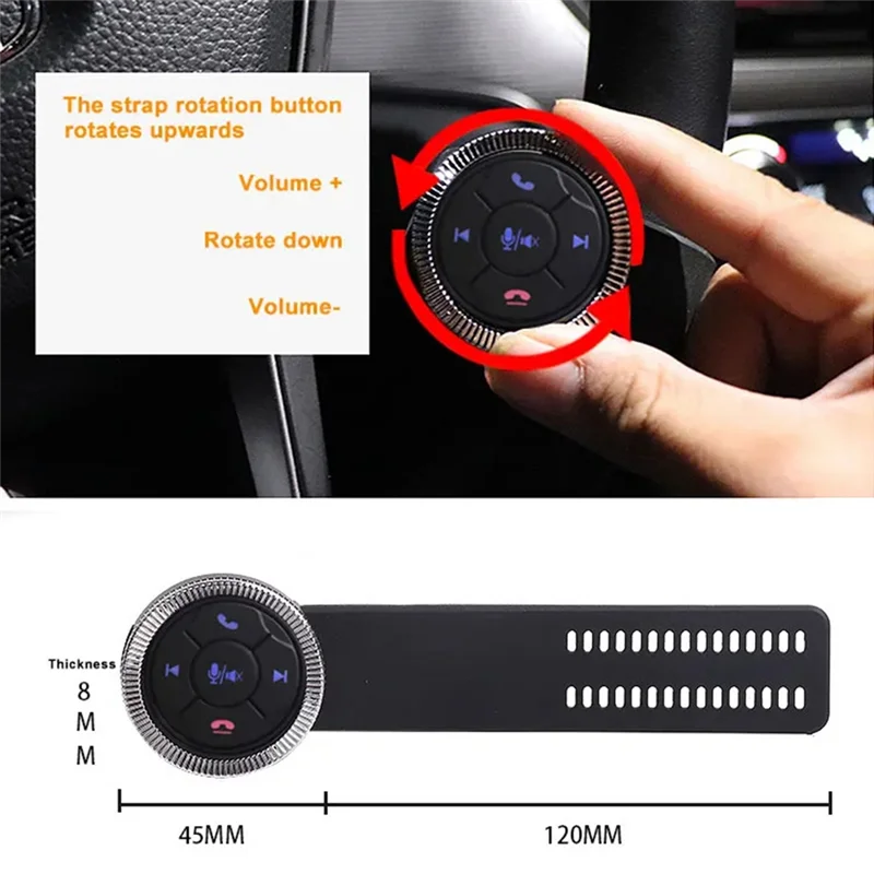 ABJF-자동차 스티어링 휠 원격 제어 버튼 자동차 라디오 DVD 안드로이드 GPS 멀티미디어 액세서리에 대 한 백라이트와 7 키 무선