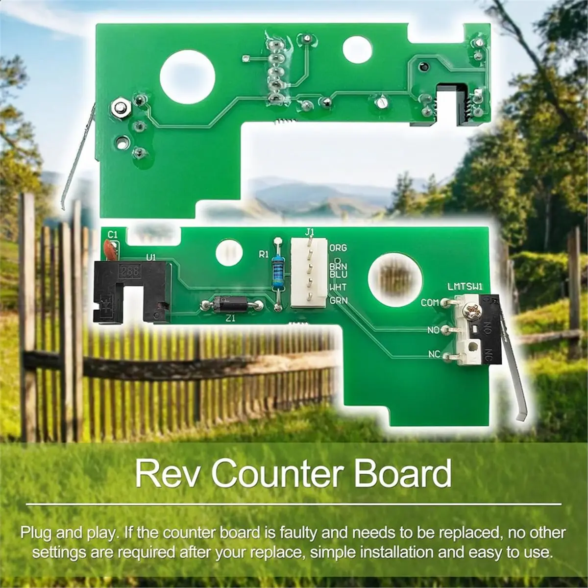 Rev Counter Board Compatible with FM350 FM352 FM500 FM502 FM600 2000XL,Replacement for GTO RVCTBD50, Green