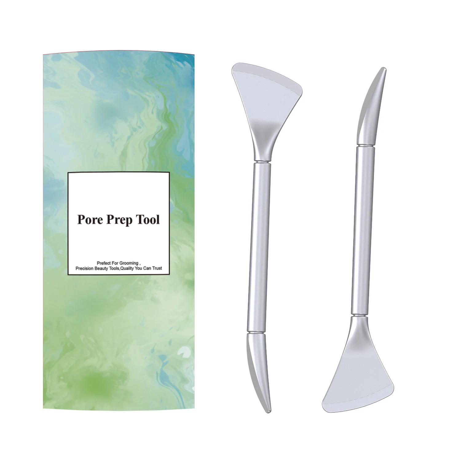 プロ仕様の2-in-1ステンレス製黒ずみ除去ツール、ニキビ・コメドン除去用フェイスケア