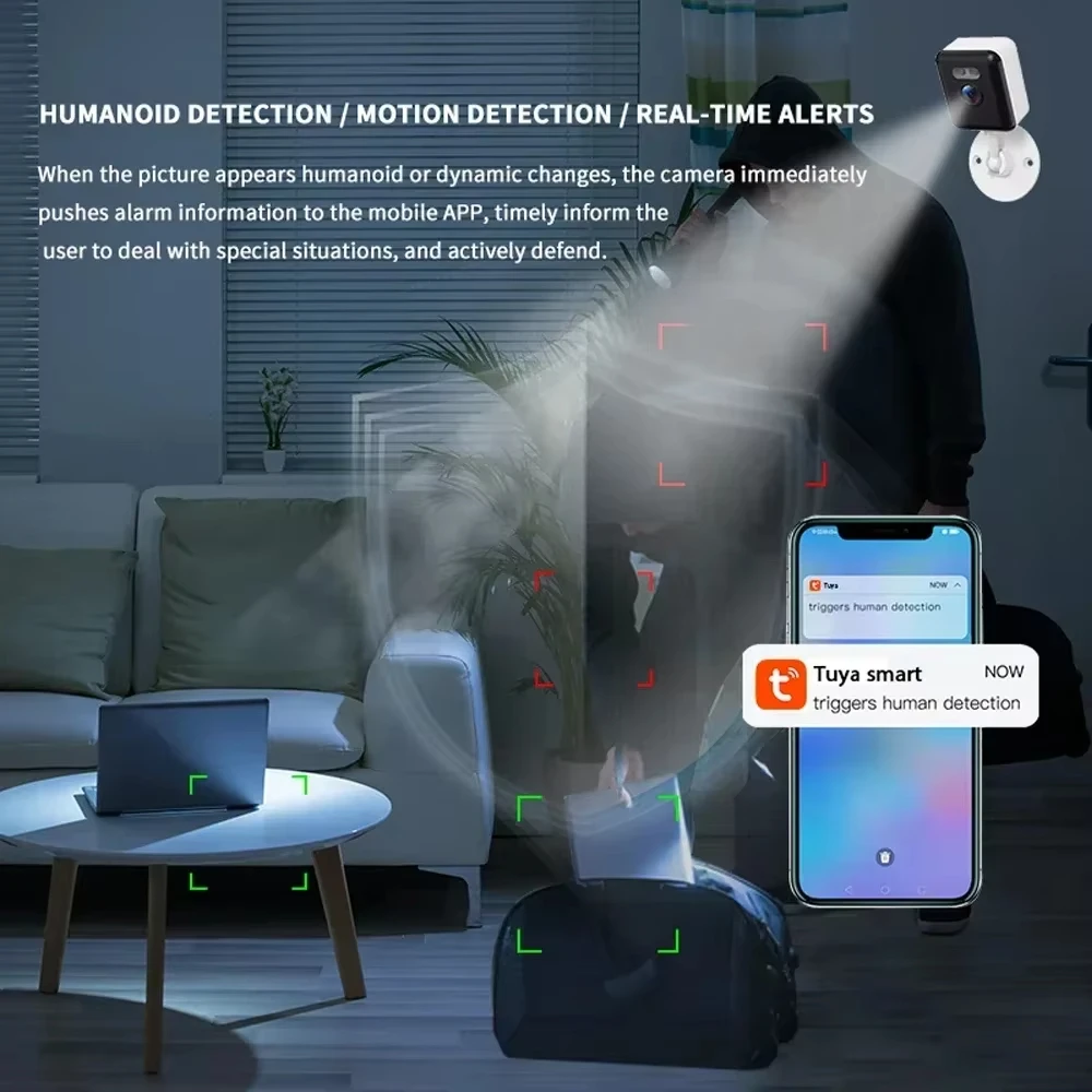 5MP Tuya Mini Security Camera - Wireless WiFi Indoor Cam with Motion Detection, Smart Life Baby Monitor for Home Surveillance