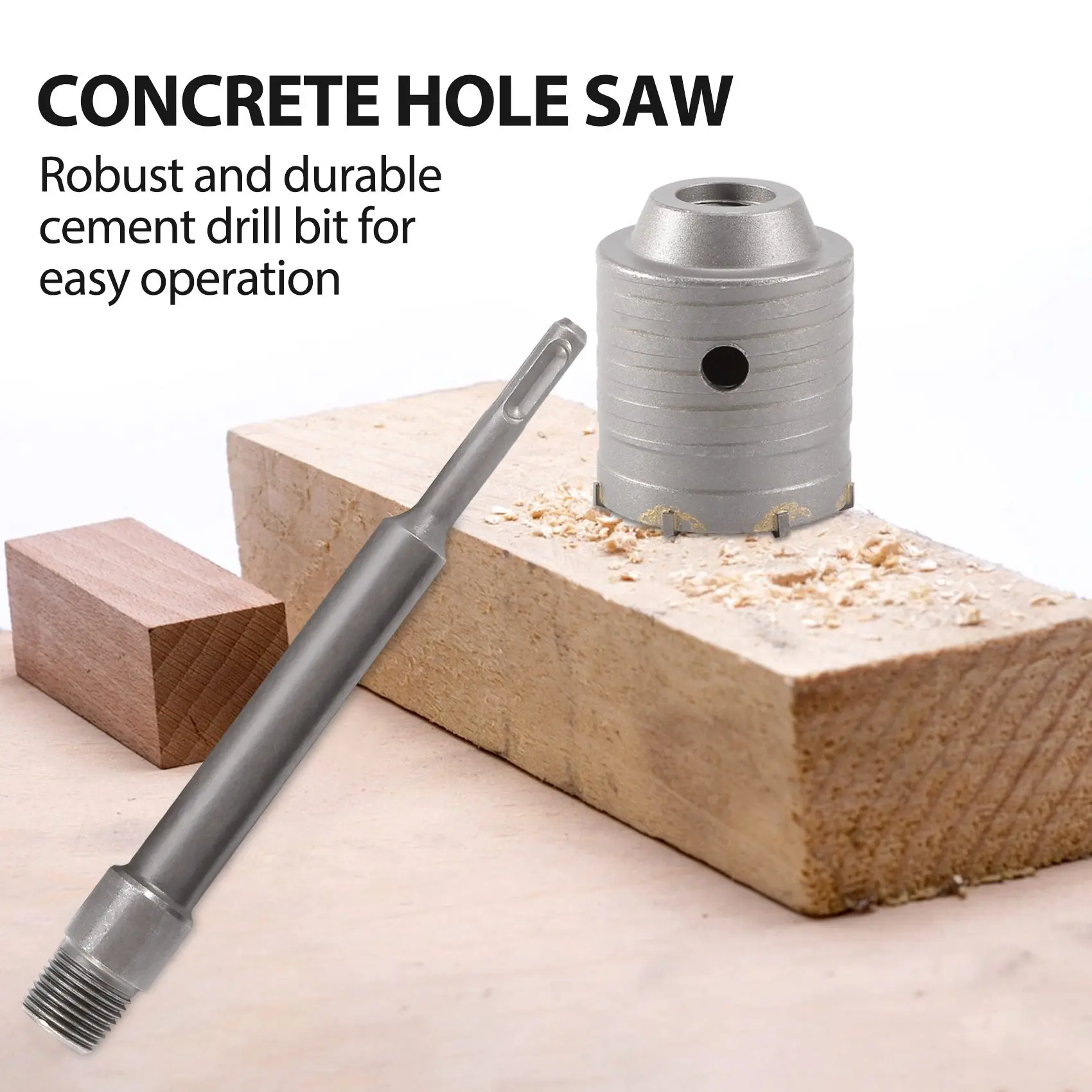 Concrete Hole Saw Kits SDS Plus Shank Wall Hole Cutter Cement Drill Bit Sets(30, 40, 60Mm), With 220Mm Connecting Rod