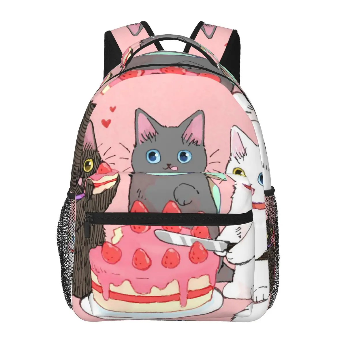 

Cute Kitten Cutting Cake Pattern Student Backpack School Bag Hiking Travel Daypack for Men Women Fashion Bookbag Shoulder Bags