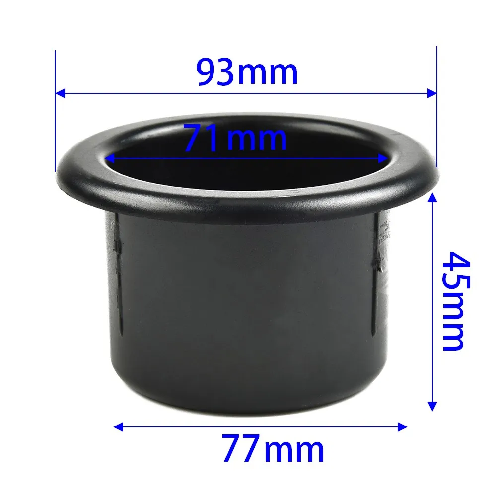 Plastic Black Cup Water Drink Holder Car Interior Cup Holder Recessed For RV Car Marine Boat Trailer