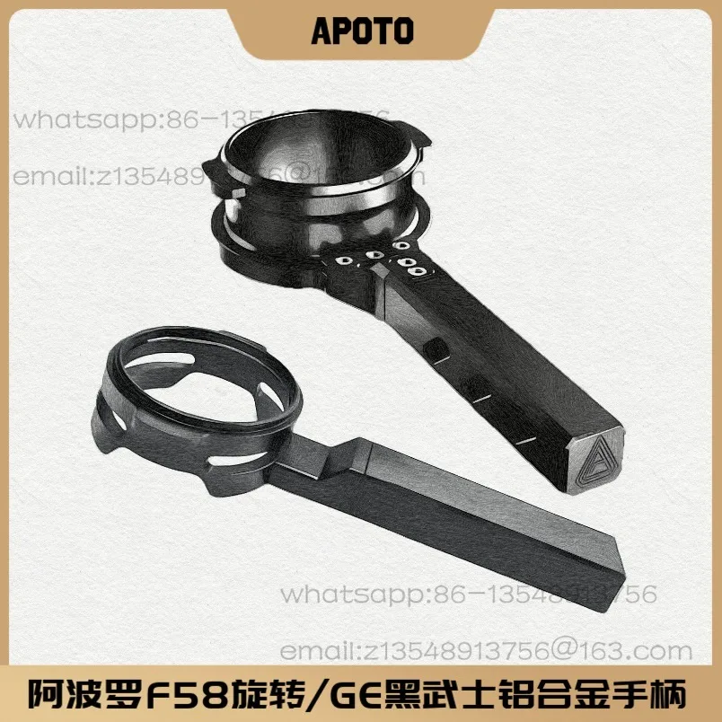 Flat bottomless rotatable angle coffee handle flair 58 Replacement handle E61