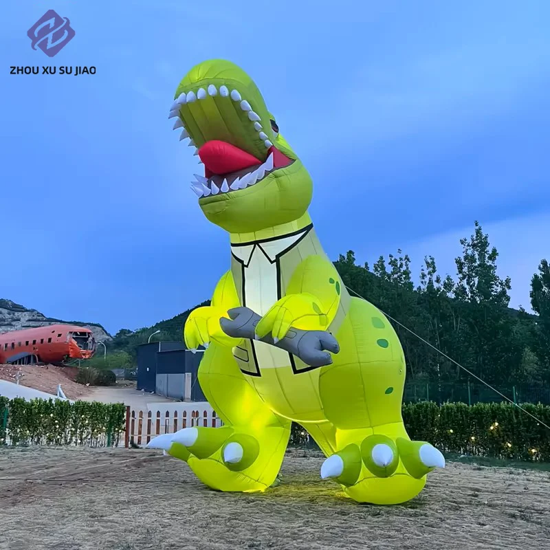 

Надувные стоячие динозавры, надувная зеленая воздушная модель динозавра с гаечным ключом - реквизит для выступлений на сцене.