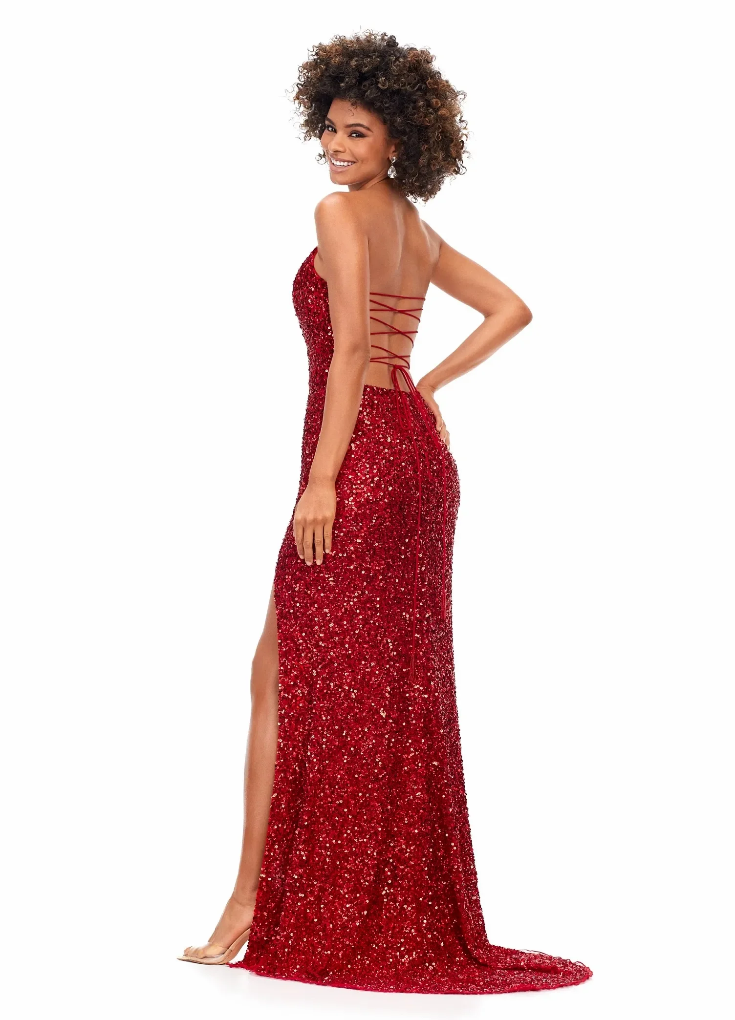 فستان حفلة موسيقية نسائي ذهبي مطرز لامع على شكل حرف V فستان حورية البحر للحفلات مثير بفتحة عالية ثوب مسائي Vestdos De Fiesta مخصص