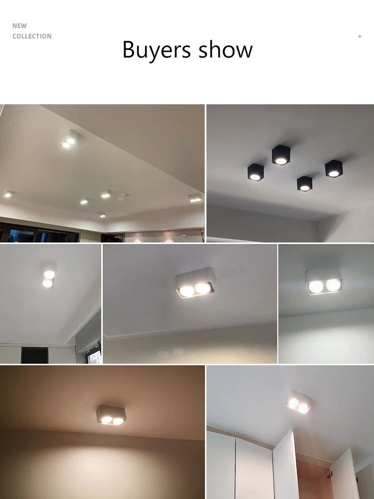 YiYing Led Downlight Surface Mounted Spotlights GX53 Bulb Square Nordic Ceiling Lamp 110V 220V For Home Living Room Lighting