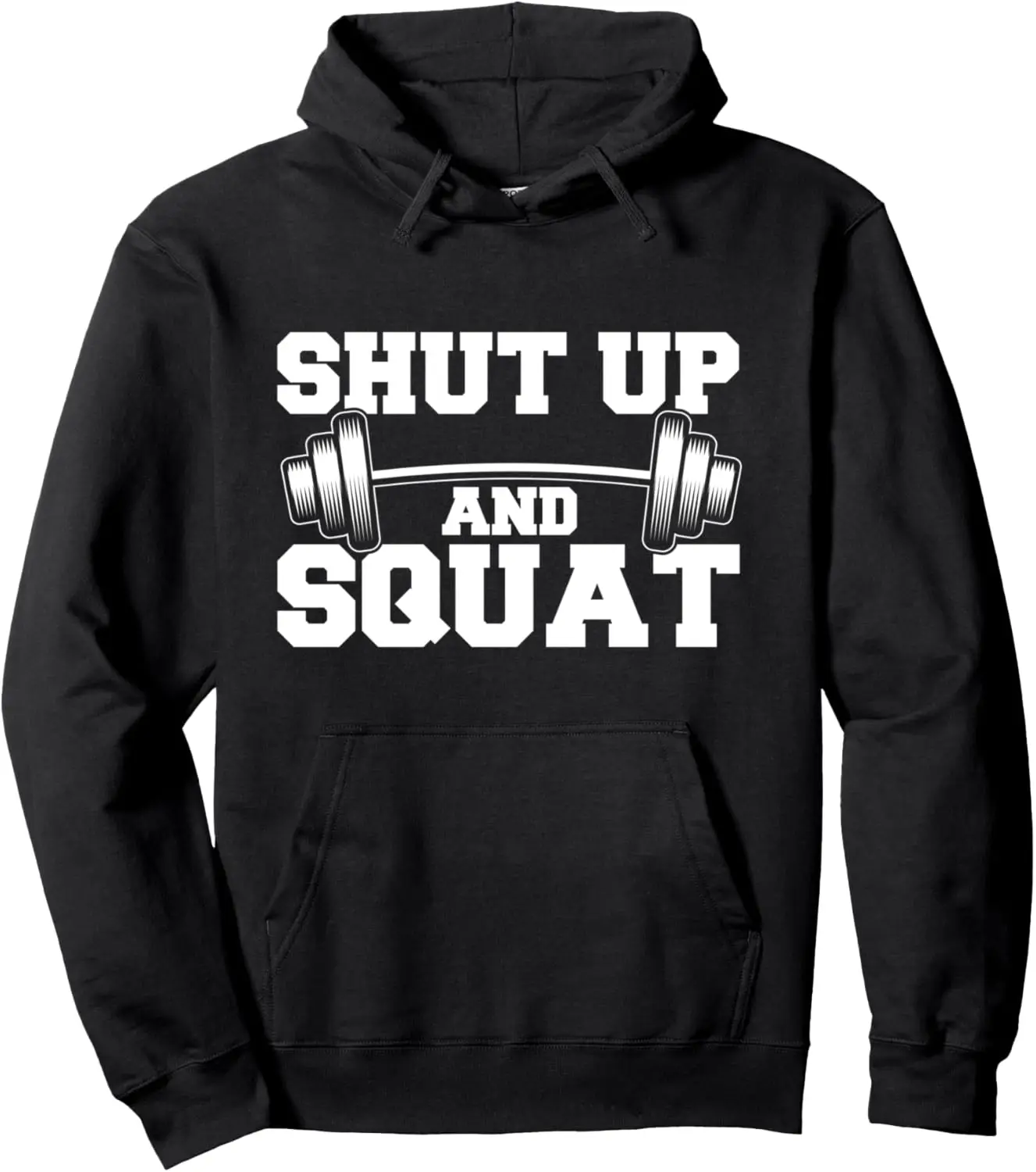 Shut Up and Squat Funny Graphic Design for Gym Lovers Pullover Hoodie Unisex Autumn Streetwear Tops Customizable Sweatshirt