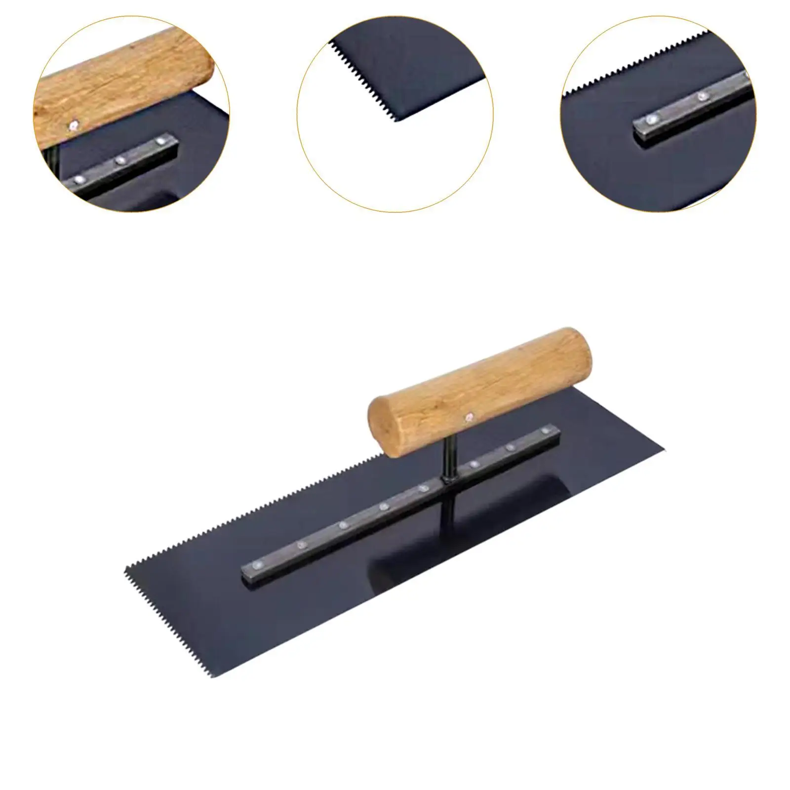Concrete Float Trowel Steel and Wood Durable Handheld Plastering Tool 30x9.5 Cm for Cement Smoothing