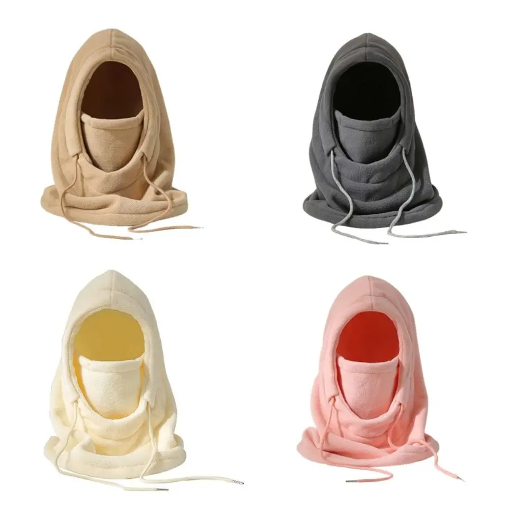 

Drawstring Winter Cycling Headgear Windproof Thickened Pullover Cap Adjustable Solid Color Helmet Hat Autumn and Winter