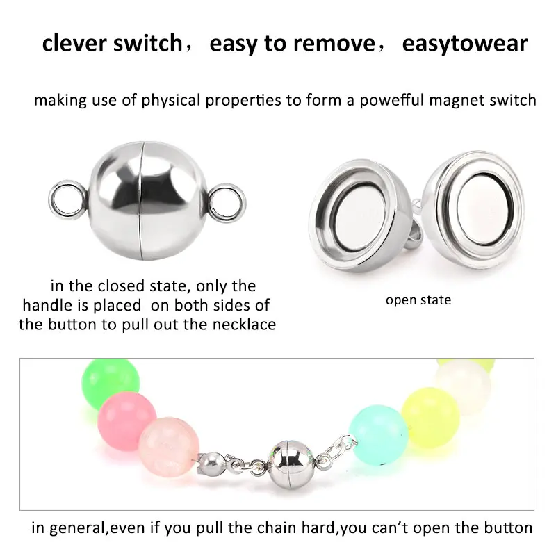 

5 комплектов магнитных застежек из нержавеющей стали, оригинального цвета, круглые магнитные конвертеры для изготовления браслетов и ожерелий своими руками