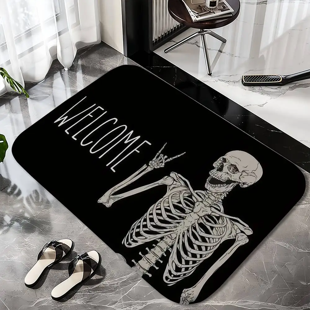 

Halloween Dance Skeleton Floor Mat Printed Large Carpets Room And Bedroom Carpets Bathroom Anti Slip Door MATS Small Carpets
