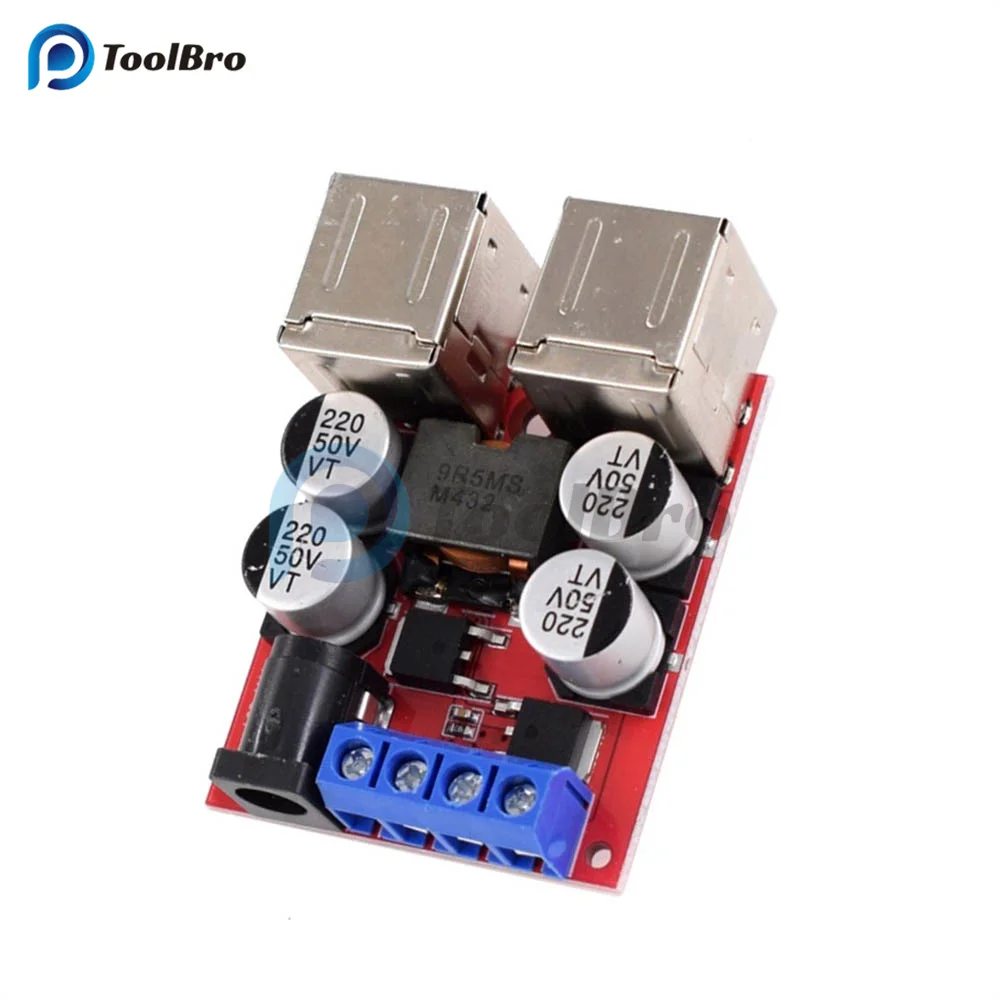 4 USB Car Charging Power Supply Module DC-DC Step Down Buck Converter Voltage Regulator Power Transformer 8V-35V to 5V 8A