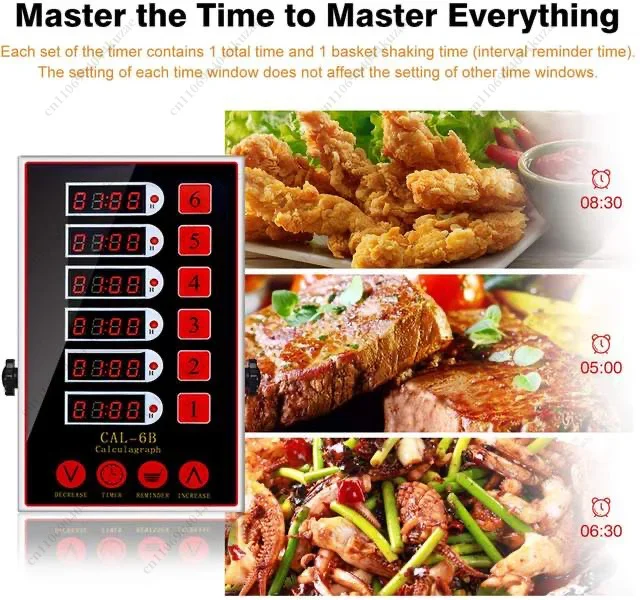 HLH 2021 Custom Red Multifunctional Commercial Kitchen Six-Channel Digital Countdown Timer Factory Direct Sales