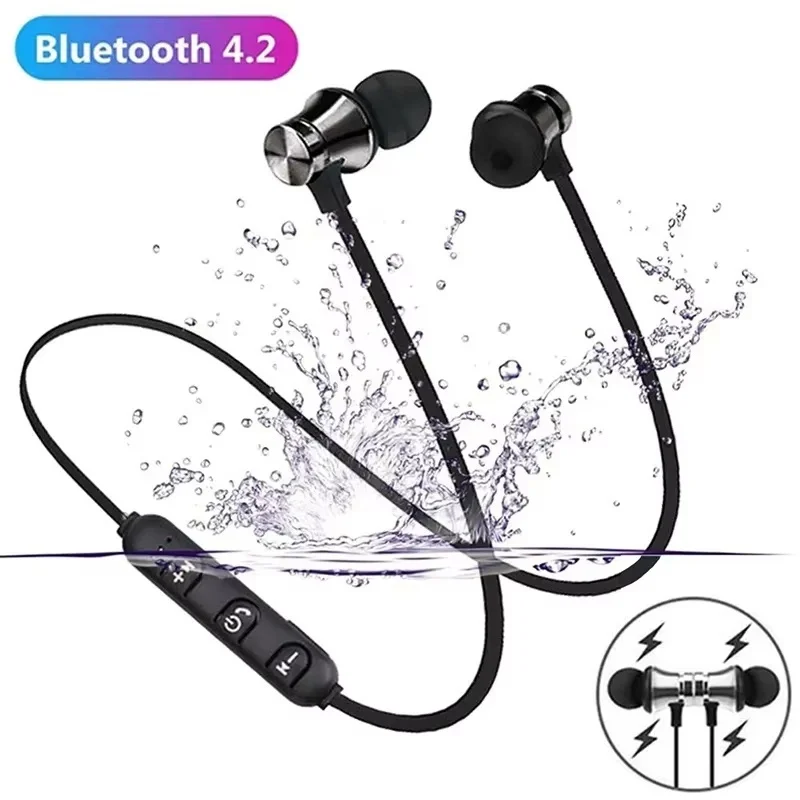 Magnetic Wireless Bluetooth Stereo Music Earphone In-Ear Headset Sport Earbud Earpiece With Microphone For iPhone Xiaomi Huawei