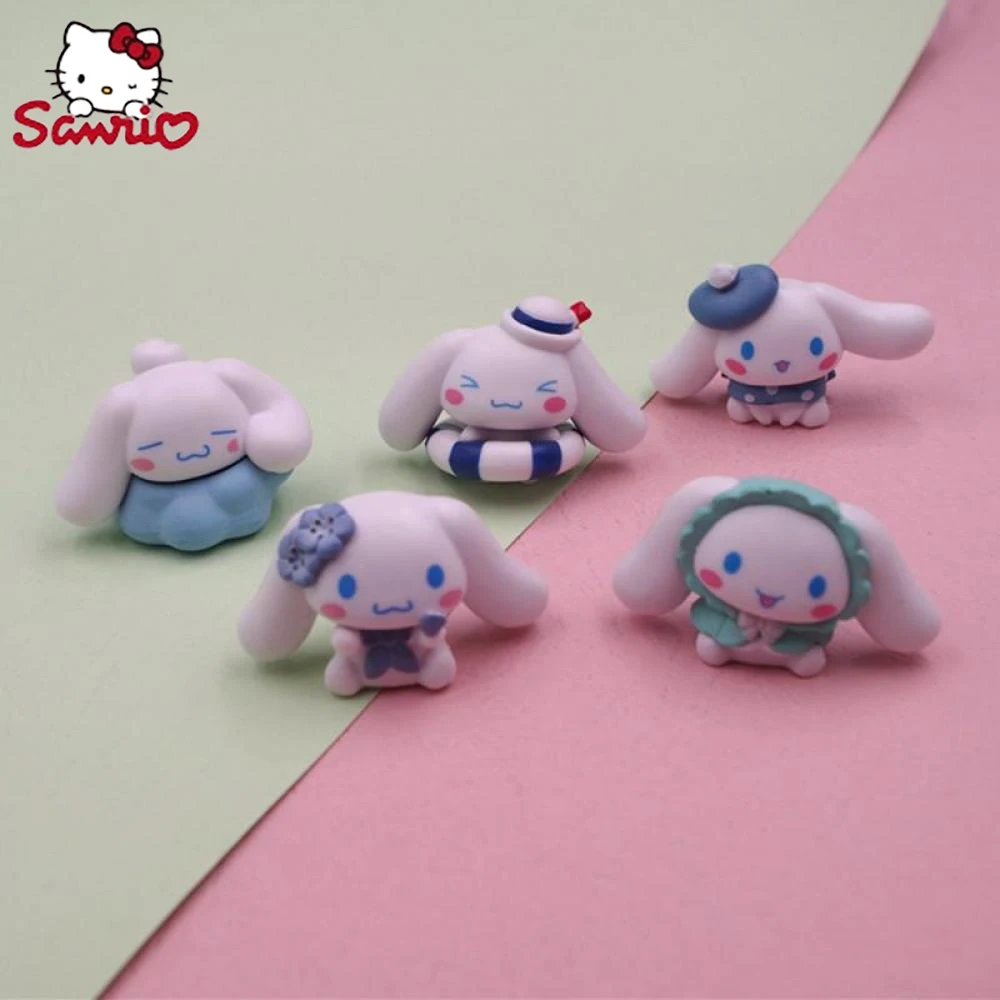 Sanrio 3Cm My Melody Kawaii Doll Anime Figures Cinnamoroll Swimming Ring Doll Diy Patch Material Baking Cake Decorating Ornament