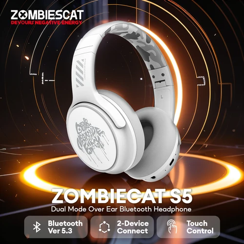Zombie Cat S5 auriculares Bluetooth Control táctil auriculares inalámbricos ENC cancelación de ruido auriculares plegables sobre la oreja conexión Dual
