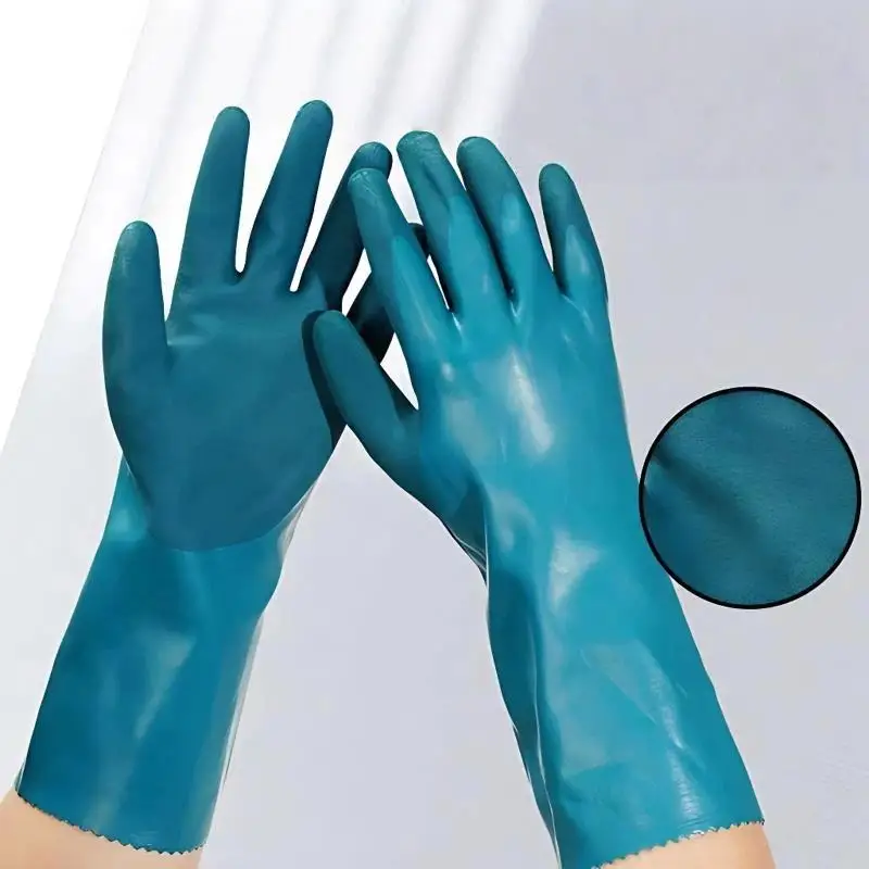 Safety Work Gloves Anti-Skid Cut Resistant Natural Rubber 1 Pair for Dishwashing Yard Work Industrial Operation