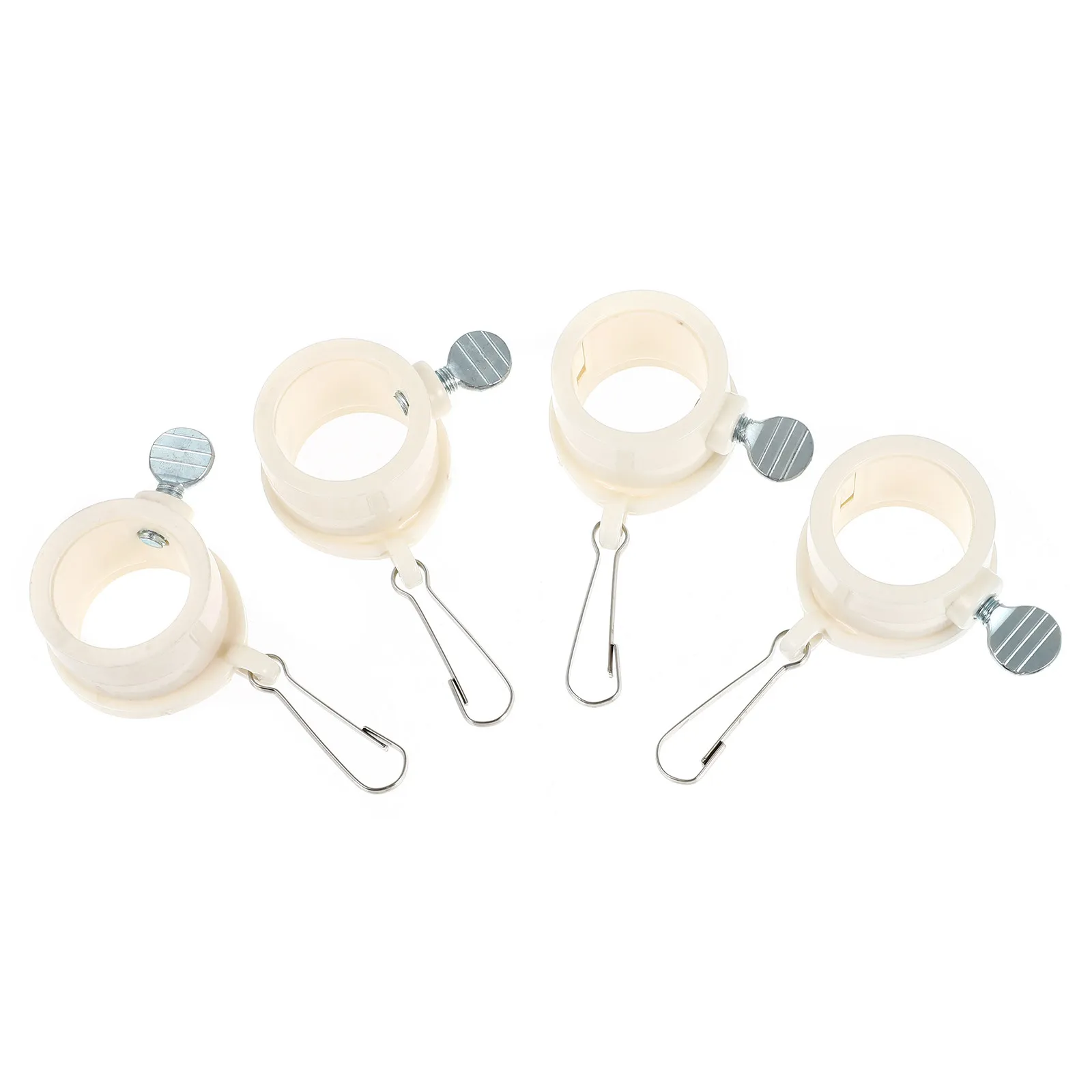 Flag Pole Rings 4Pcs 1 Inch with Metal Clips 360 Degree Rotating Anti Tangle Mounts for Garden Flagpoles
