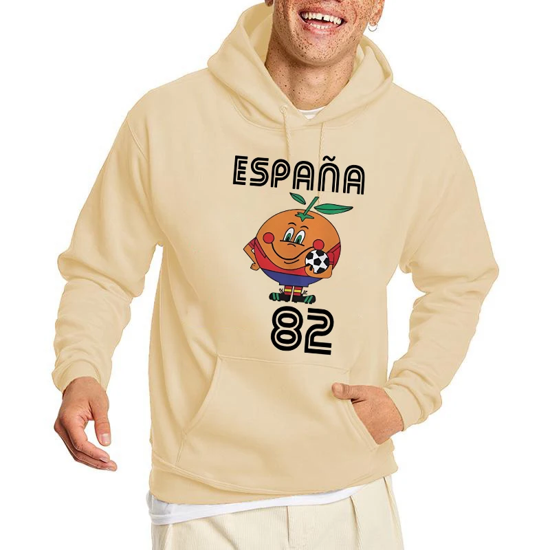 مضحك Naranjito طباعة هوديي إسبانا 82 اسبانيا التميمة 1982 كرة القدم كرة القدم النساء الرجال بلوزة غير رسمية Harajuku البلوز هوديس #5