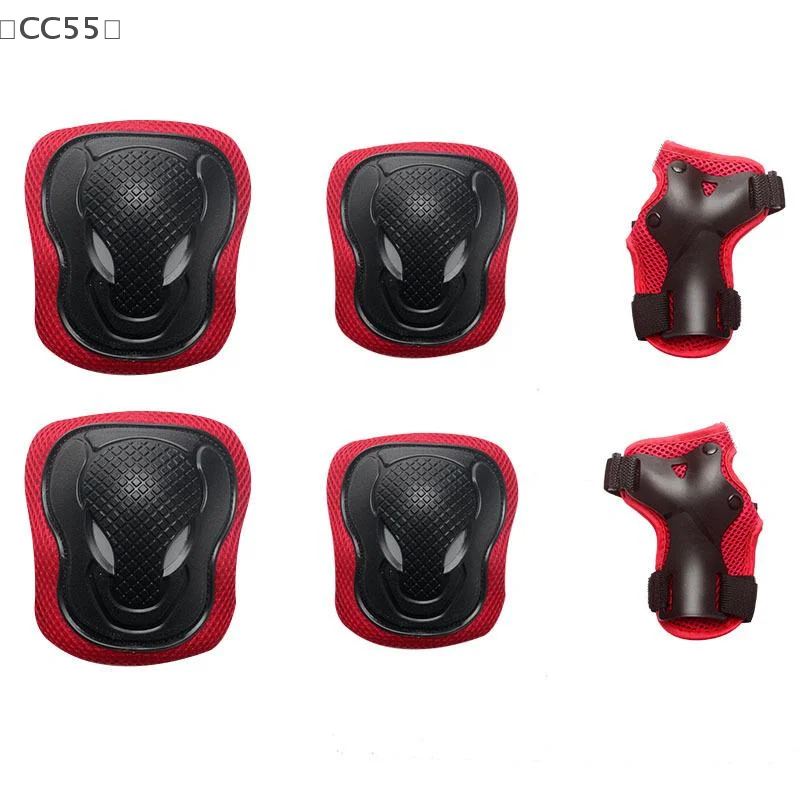 maveraCC55ṁ6Pcs/Set Cotovelo Joelheiras Protetor de Patinação Skate Esportes Respirável Equipamento de Proteção Equitação Rolo Protetor de Pulso Adultos