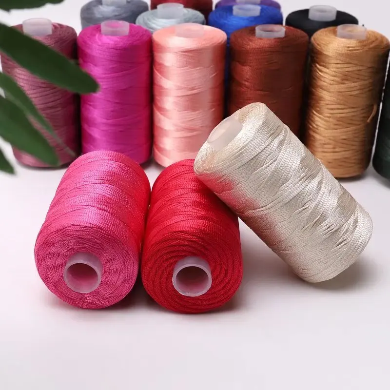 100g/ballx1pcsFlat Belt Thread DIY Hook Shoes Sun Hat Summer Weaving Thread Shiny Silk Ribbon Sub Thread Hand Woven Belt Thread