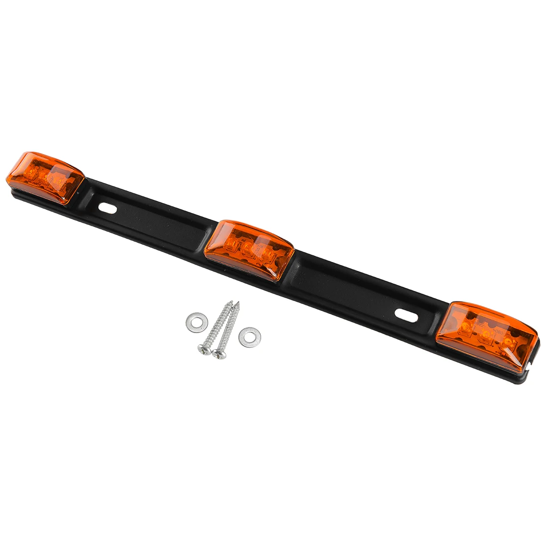 12V 3W IP67 2pcs Stainless Amber LED Rear Clearance ID Marker Light Bar Fit for Truck Trailer Pickup Boat Tail Lamp