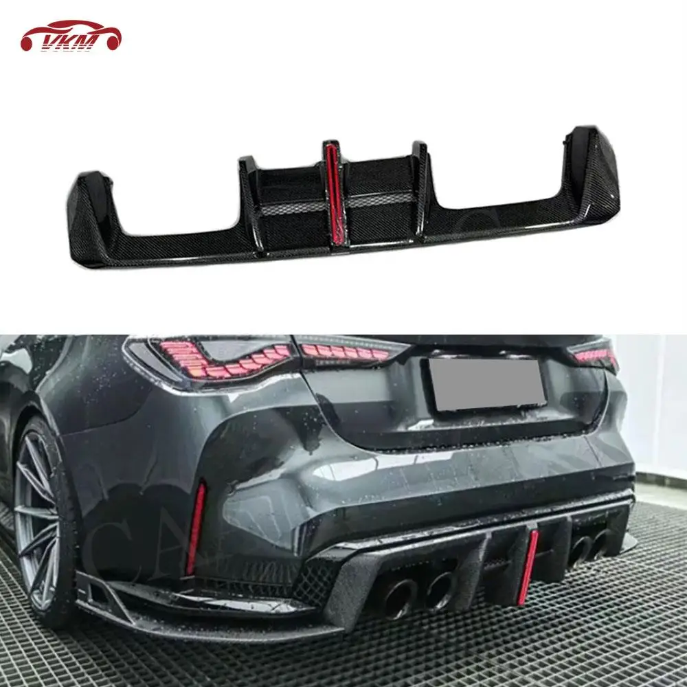 

Carbon Fiber Rear Bumper Diffuser Lip Spoiler Splitter With Led Light Bodykits Accessories for BMW G80 G82 G83 M3 M4 2021+ FRP