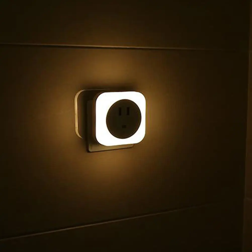 

Dual Usb Night Light Led Bedroom Lamp Light Sensing Auto On Off Usb Plug Charging Bedside Lamp For Room Eu Plug