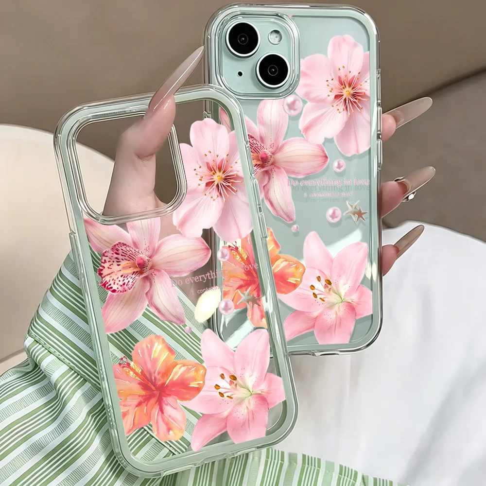 Blumen-Bibel Transparente Handyhülle für iPhone 17 13 16 15 11 12 14 Pro Max 17 Air XR X Hülle Silikon 2 IN 1 Stoßfeste Weiche TPU-Abdeckung – Detail 5
