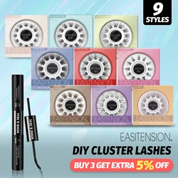 EASITENSION 9 Styles Cluster Eyelash Extension Black Lash Glue Adhesive Female Makeup Faux Mink Volume Natural Soft Segmented