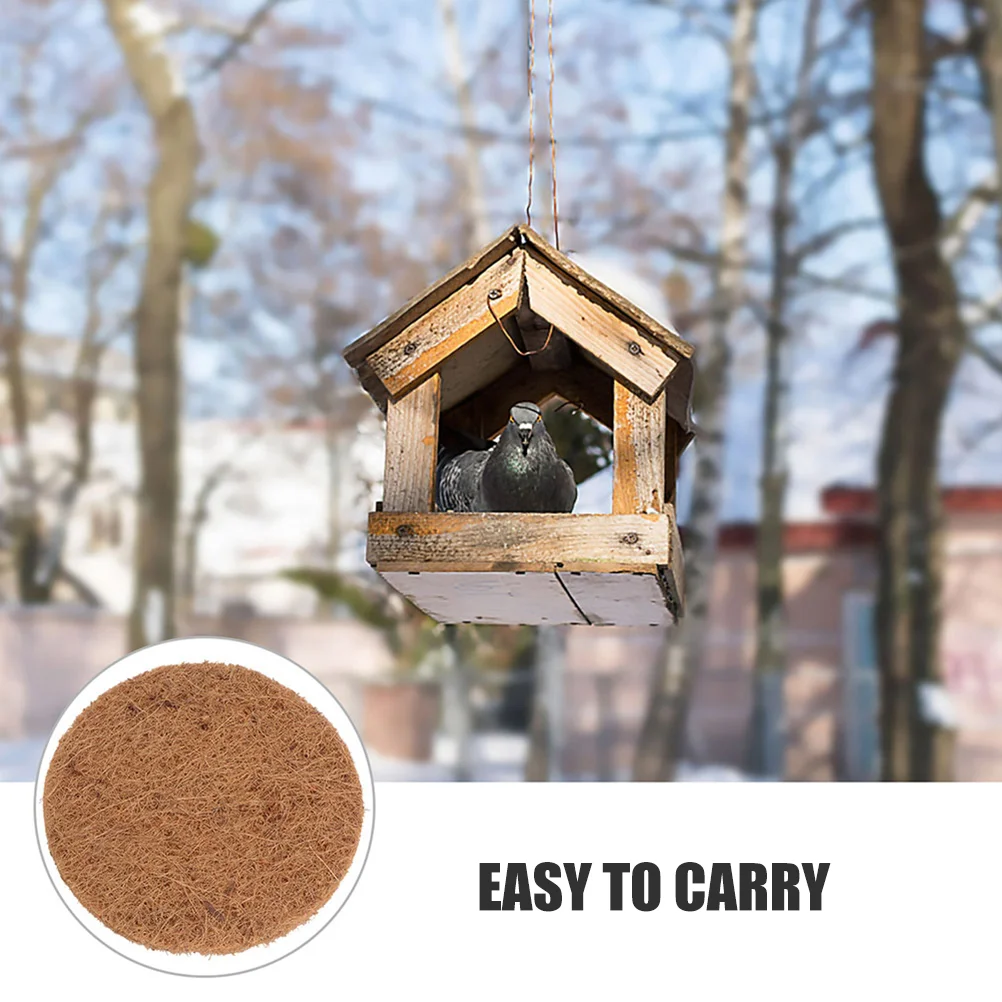 10 Pcs Manual Coconut Palm Mat Bird Feeders for Outdoors Parrot Breeding Silk Pigeon Nest Supply