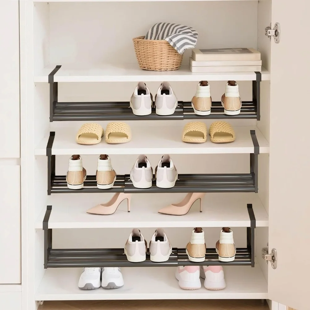 Telescopic Expandable Cabinet Shelf for Efficient Storage Organize For Shoes and Household Goods in Limited Spaces