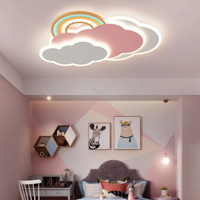 Colorful Cloud Ceiling Lamps Warm Romantic Children\'s Room Decor Light LED Nordic Creative Boys Girls Bedroom Ceiling Lights