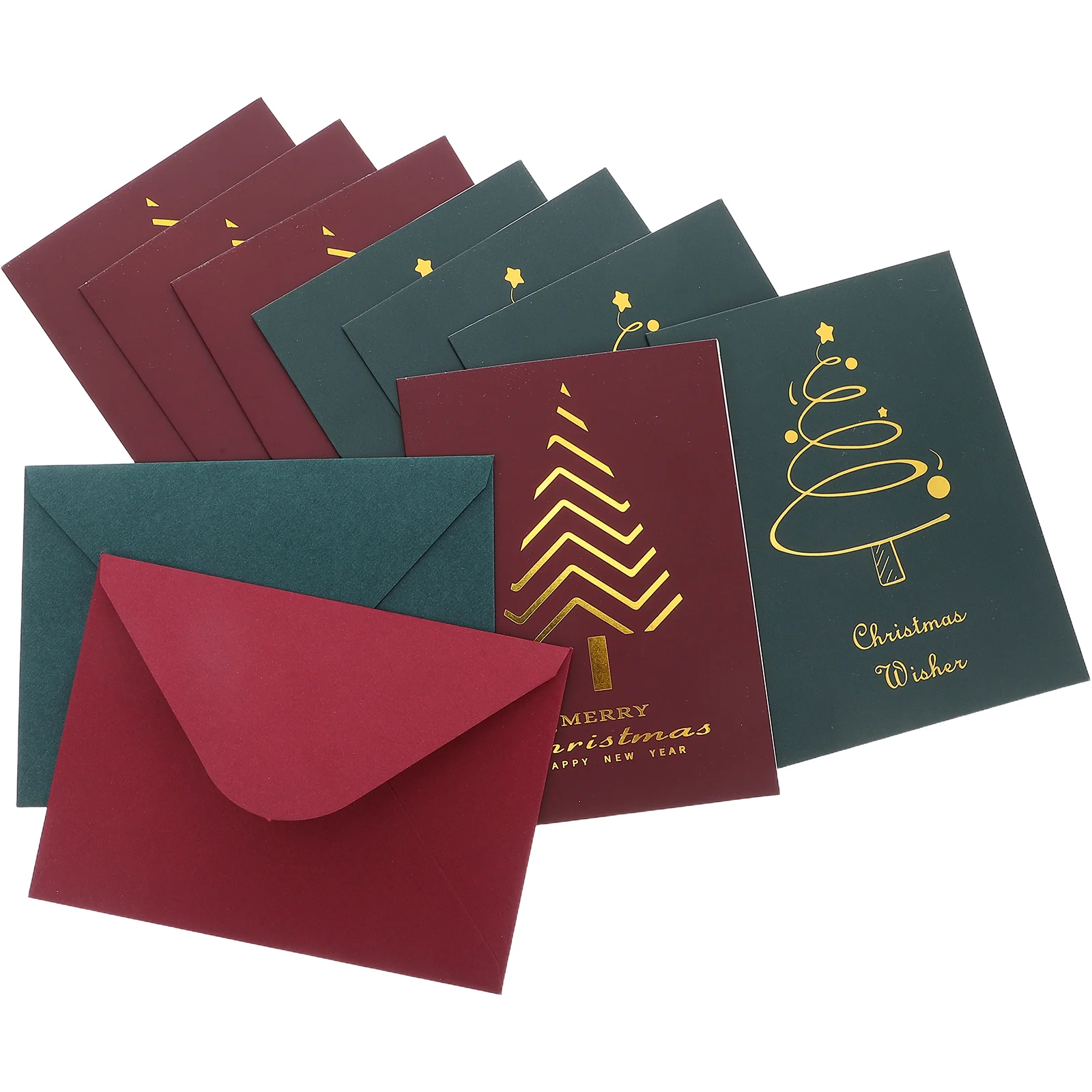 

10pcs Christmas Greeting Card Set Vintage Blank Inside With Envelopes For Holiday Party Festive Celebrations Paper Xmas Cards